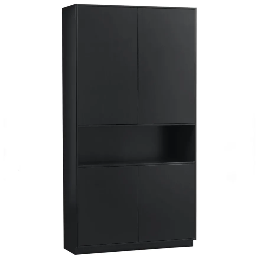 WOOOD Wandkast Finca Zwart - 110x210x40 cm