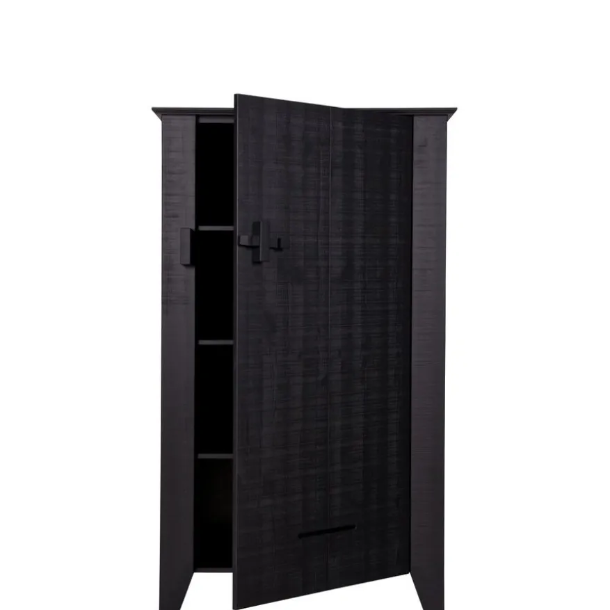 WOOOD Wandkast Gijs Zwart - 85x142x38 cm