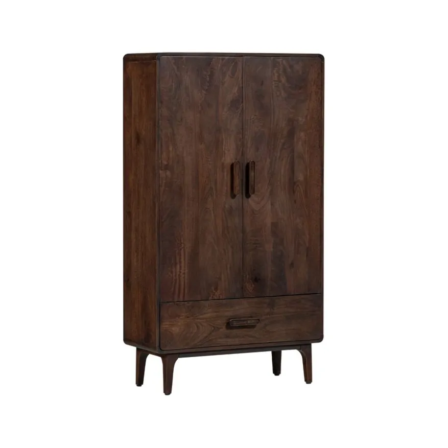 WOOOD Wandkast Liya Donkerbruin - 85x150x35 cm