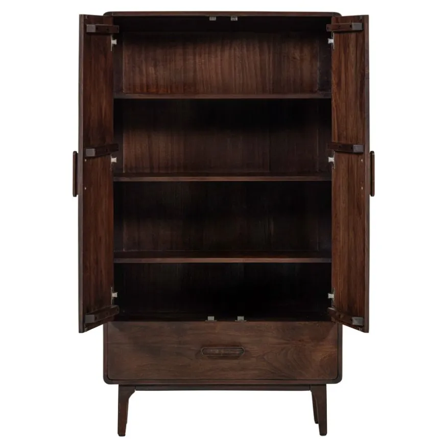 WOOOD Wandkast Liya Donkerbruin - 85x150x35 cm
