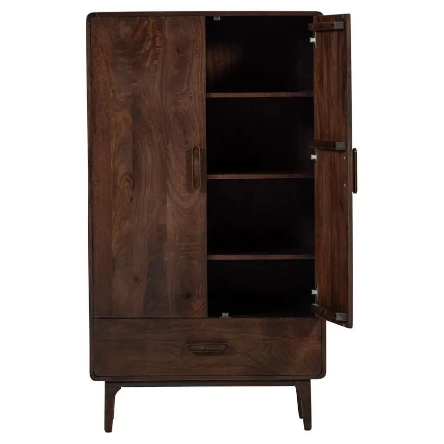 WOOOD Wandkast Liya Donkerbruin - 85x150x35 cm