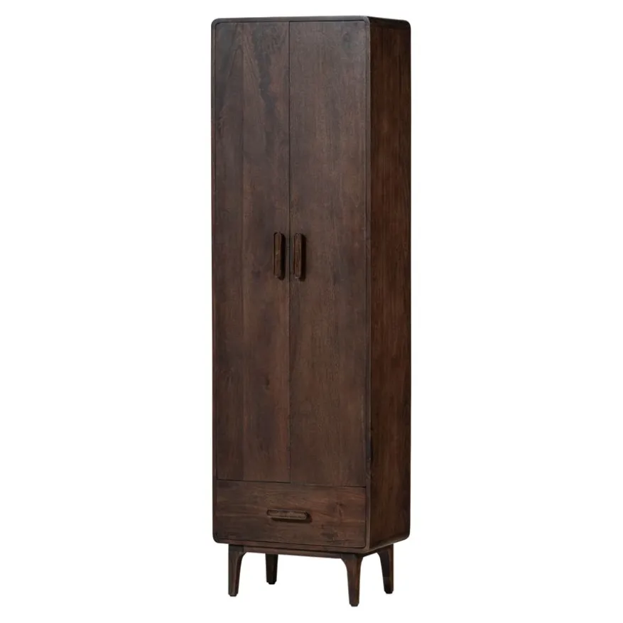 WOOOD Wandkast Liya Donkerbruin - 60x200x35 cm