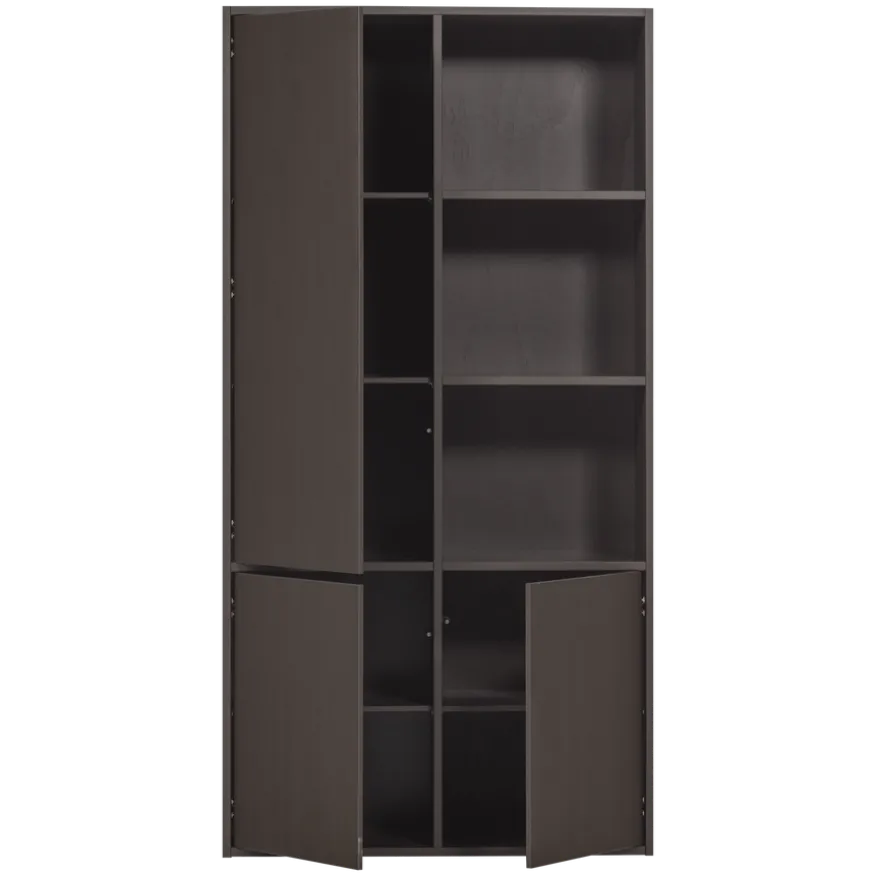 WOOOD Wandkast Meggy Links Middenbruin - 108x215x40 cm