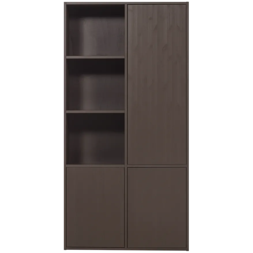 WOOOD Wandkast Meggy Rechts Middenbruin - 108x215x40 cm