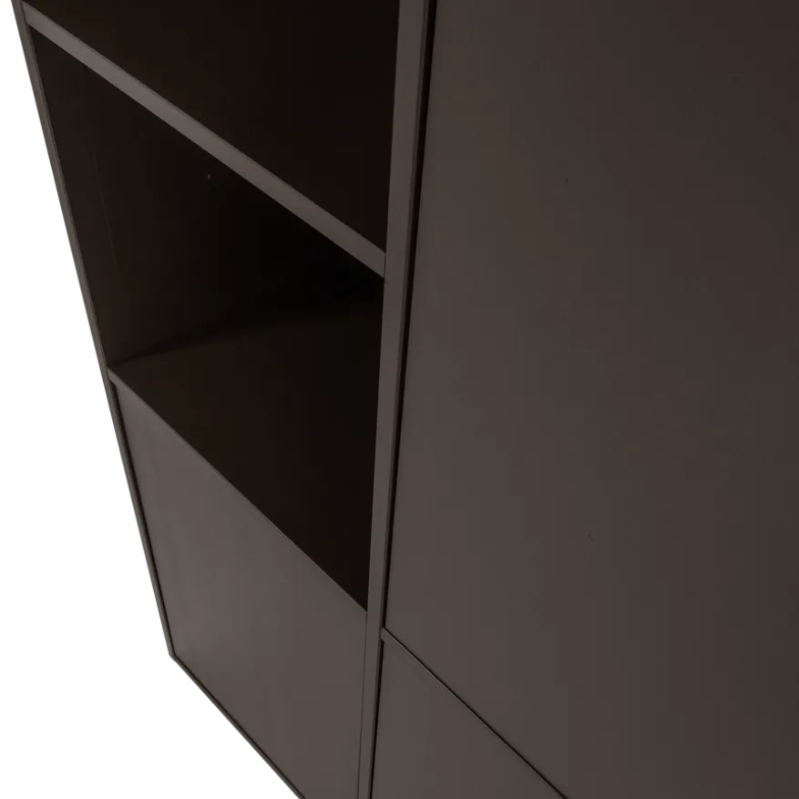 WOOOD Wandkast Meggy Rechts Middenbruin - 108x215x40 cm