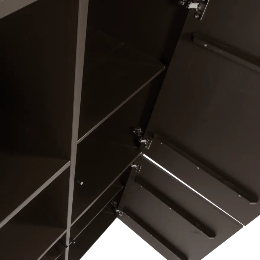 WOOOD Wandkast Meggy Rechts Middenbruin - 108x215x40 cm