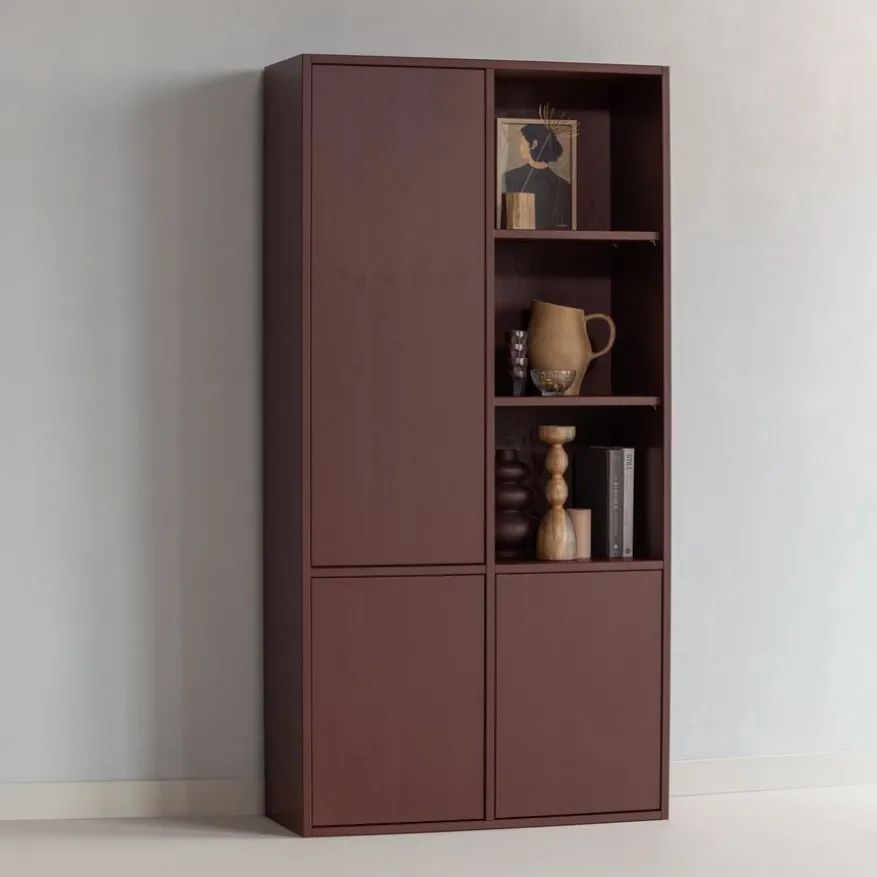 WOOOD Wandkast Merel Bordeaux - 100x200x40 cm