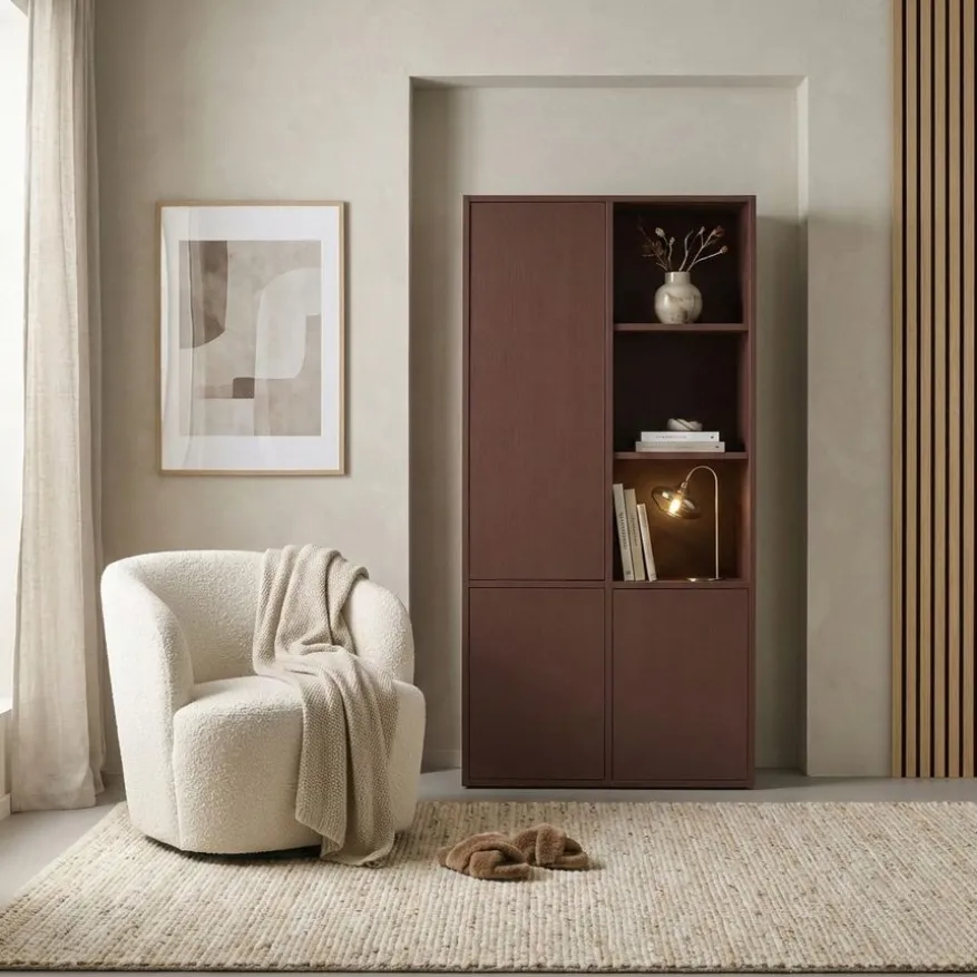 WOOOD Wandkast Merel Bordeaux - 100x200x40 cm