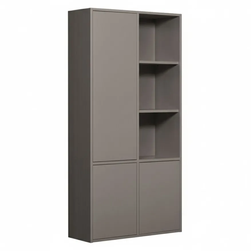 WOOOD Wandkast Merel Warmgrijs - 100x200x40 cm