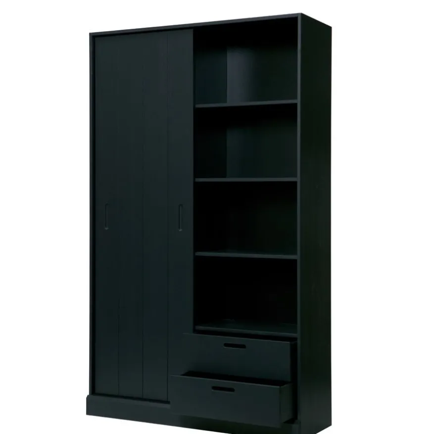 WOOOD Wandkast Move Zwart - 120x200x42 cm