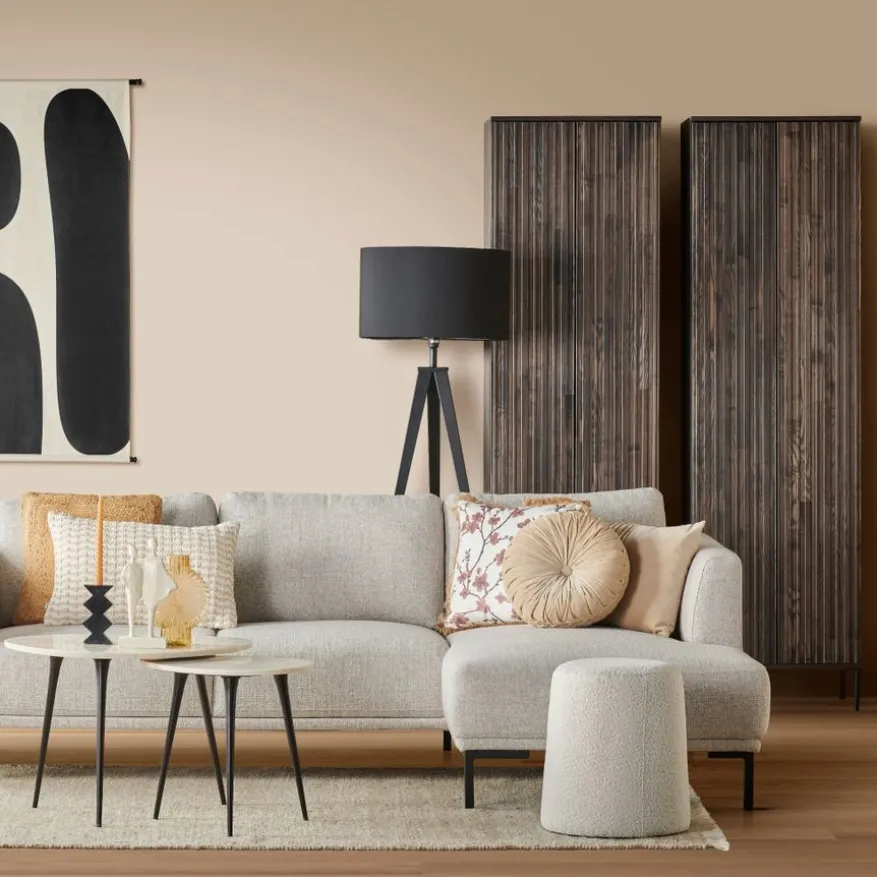 WOOOD Wandkast New Gravure Bruin - 60x210x42 cm