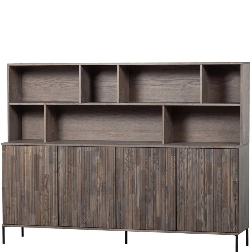 WOOOD Wandkast New Gravure Bruin - 200x150x44 cm