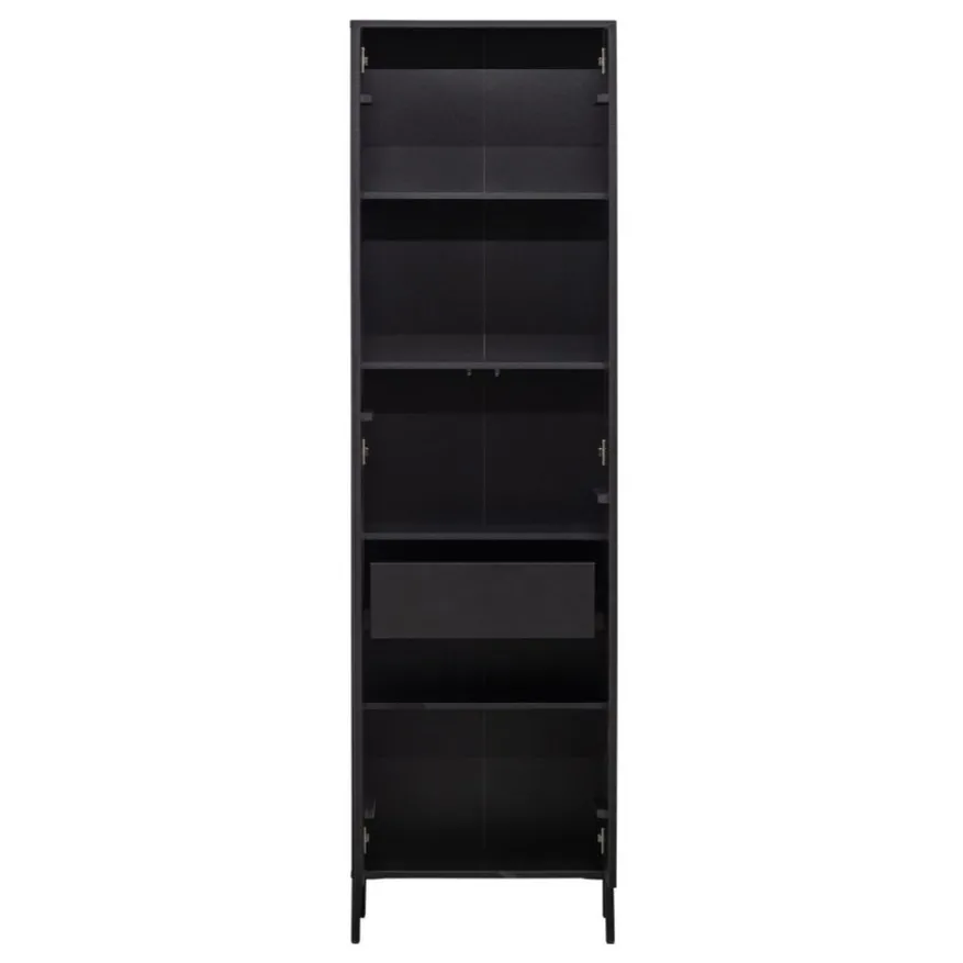 WOOOD Wandkast New Gravure Zwart - 60x210x42 cm