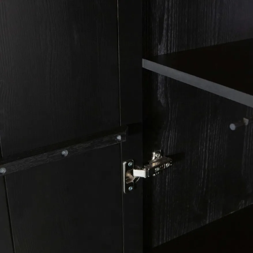 WOOOD Wandkast New Gravure Zwart - 60x210x42 cm