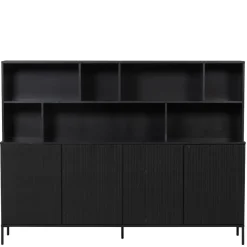 WOOOD Wandkast New Gravure Zwart - 200x150x44 cm
