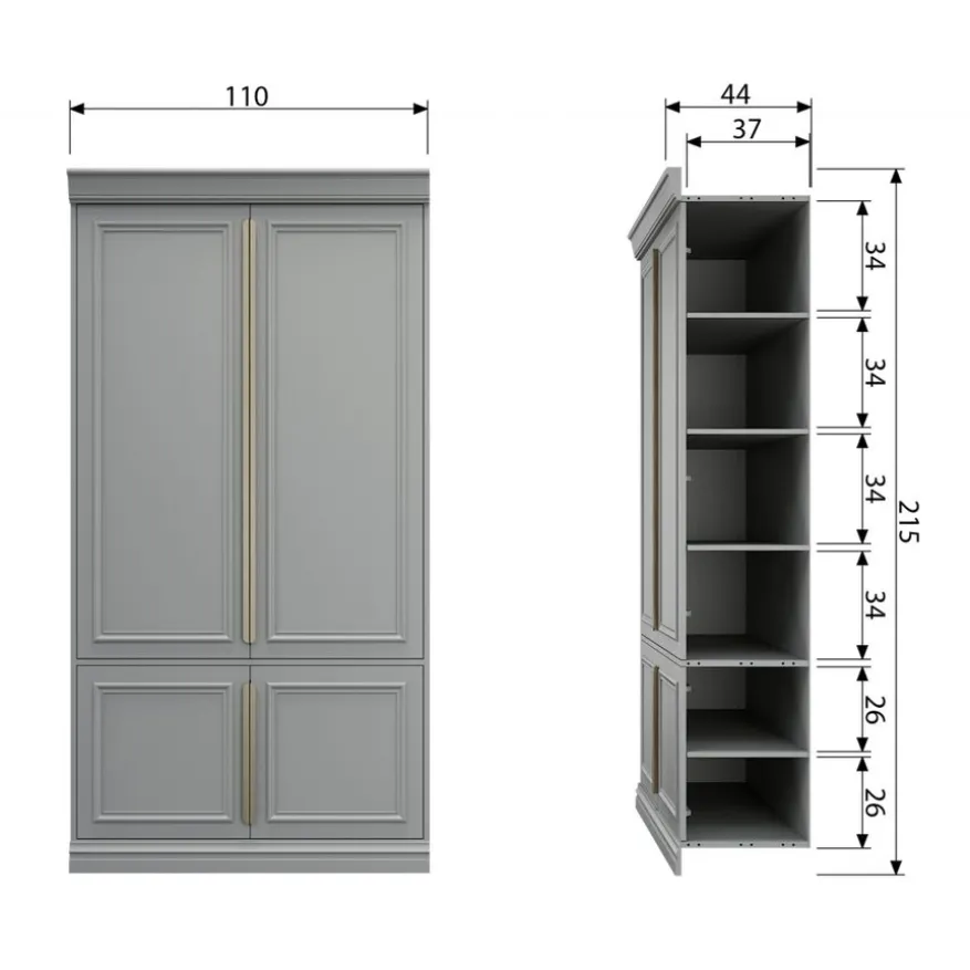 WOOOD Wandkast Organize Mist - 110x215x44 cm