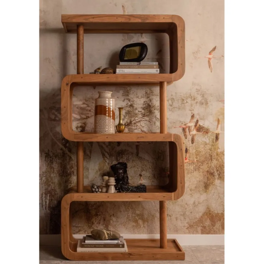 WOOOD Wandkast Rattle Bruin - 82x160x40 cm