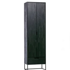 WOOOD Wandkast Silas Zwart - 60x210x36 cm