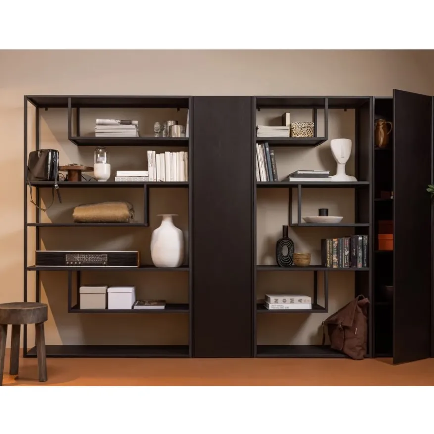 WOOOD Wandkast Teun Zwart - 44x188x35 cm