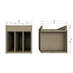WOOOD Wandkast Turner Mud - 44x47x44 cm