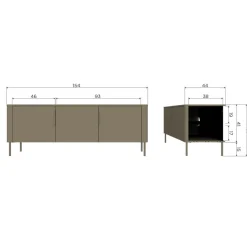WOOOD (Zwevend) TV-meubel Gunnar Zwart - 154x56x44 cm