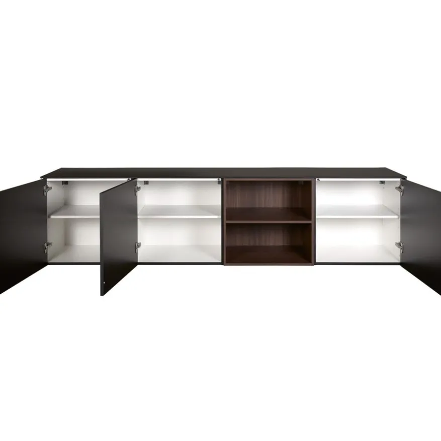 Zwevend Dressoir Cannes Zwart - 242x59x49 cm