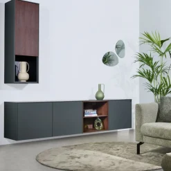 Zwevende Wandkast Cannes Bruin - 40x130x37 cm
