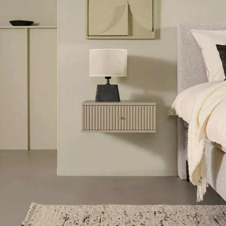 Zwevend Nachtkastje Sem Taupe - 45x18x35 cm
