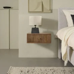 Zwevend Nachtkastje Sem Walnoot - 45x18x35 cm