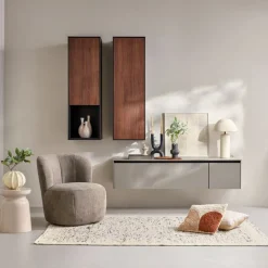 Zwevend TV-meubel Cannes Taupe - 162x37x49 cm