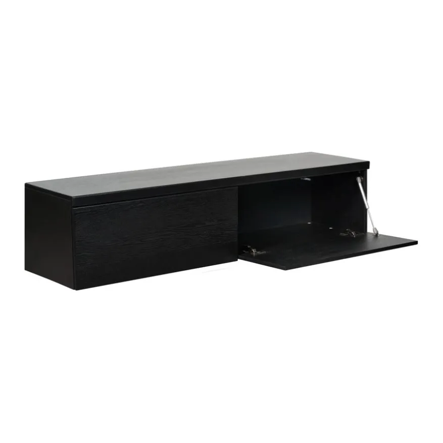 Zwevend TV-meubel Chester Zwart - 150x35x40 cm