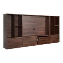 Zwevend TV-meubel Vista Donkerbruin - 253x119x32 cm